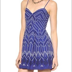 Patterned Blue Parker Dress